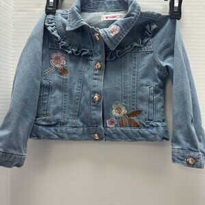 Nannette Kids Jean Embroidered Jacket Size 4 T Denim